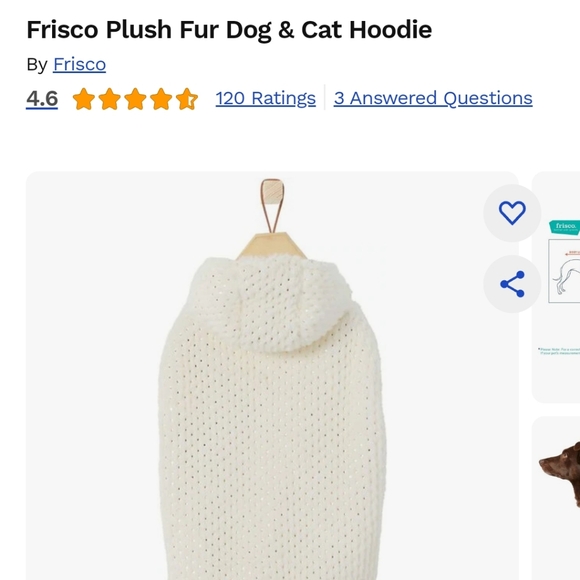 NWT FRISCO Plush Fur Dog Hoodie Ivory White with Gold Specks size X-Large - Picture 14 of 14